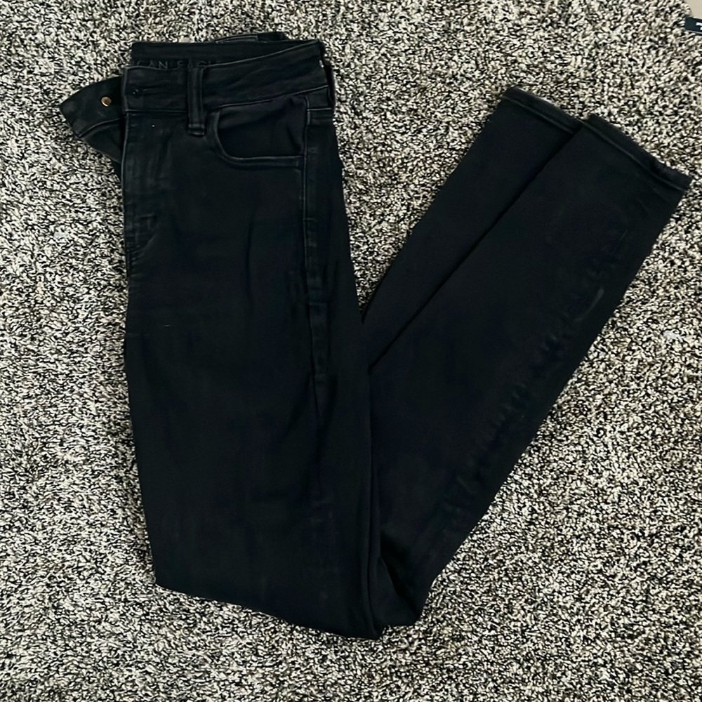 American Eagle Black Denim Skinny Jean, worn several times